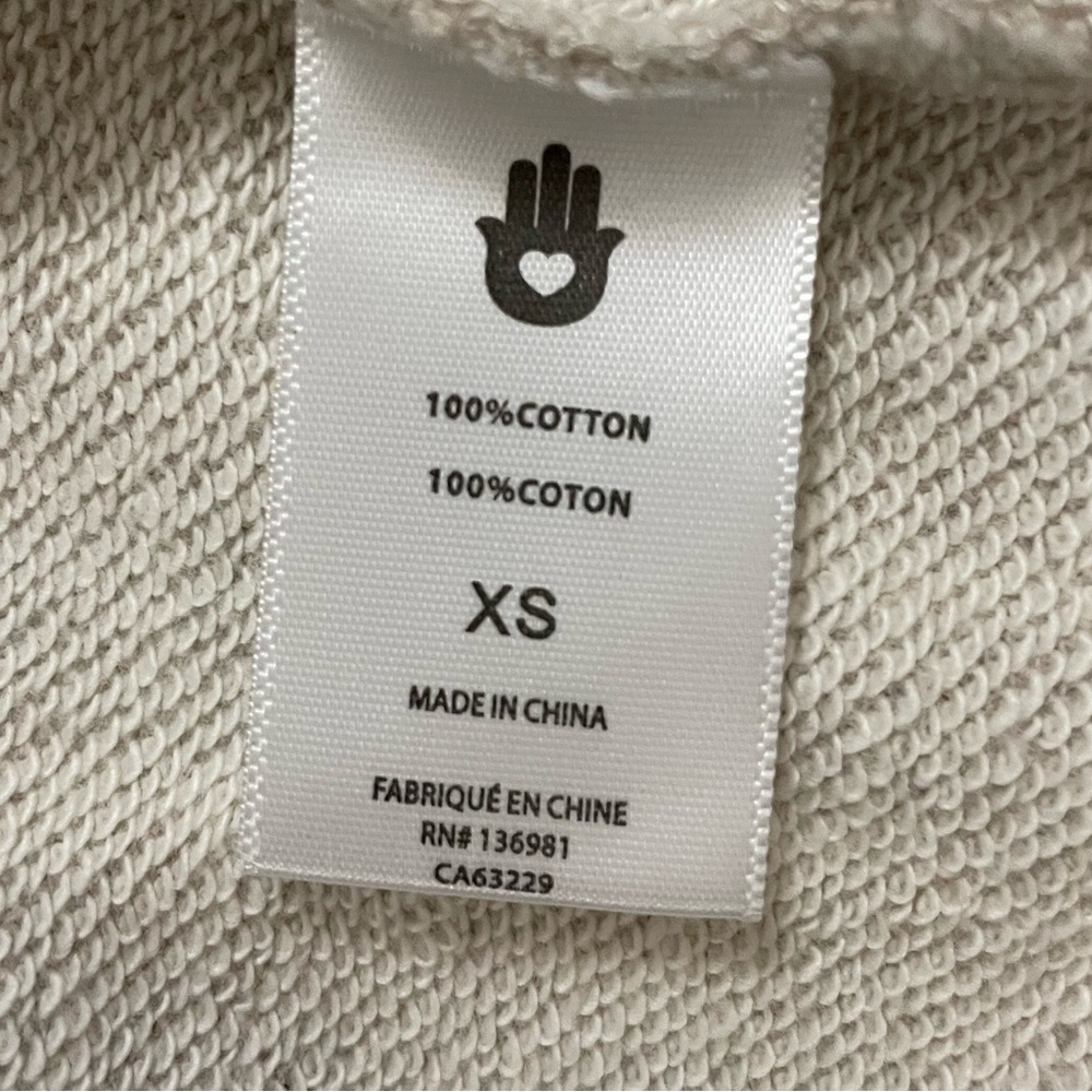 Spiritual Gangster NWT Gratitude Slub Terry  Raglan Full Zip Cream Hoodie XS - Picture 12 of 12